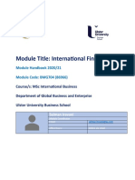 Module Title: International Finance: Module Handbook 2020/21 Module Code: BMG704 (86966)