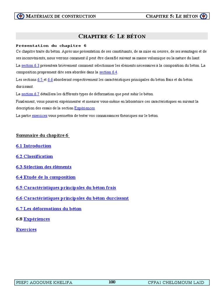 Caractéristiques et classification du béton | PDF | Béton | Résistance ...