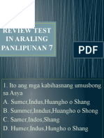 Araling Panlipunan 7 Review Test