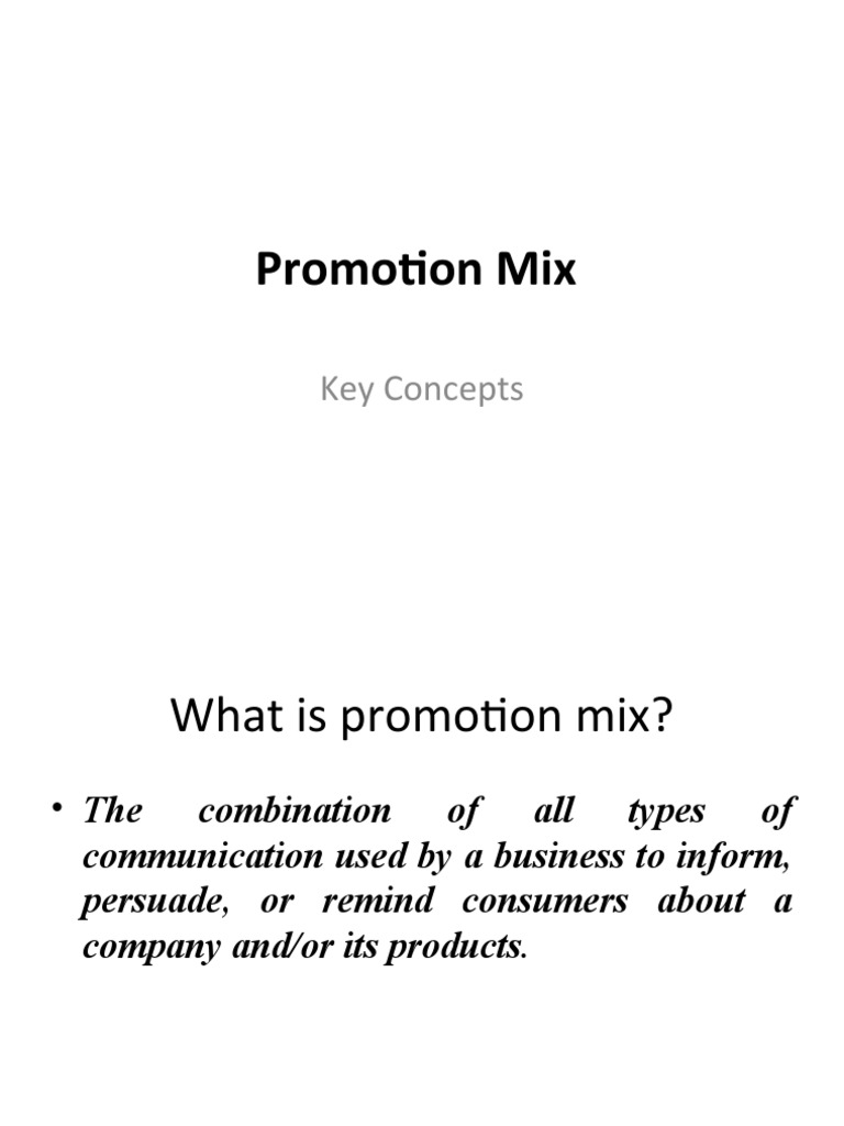 Promotion Mix & Direct Marketing Guide | PDF | Business | Finance ...