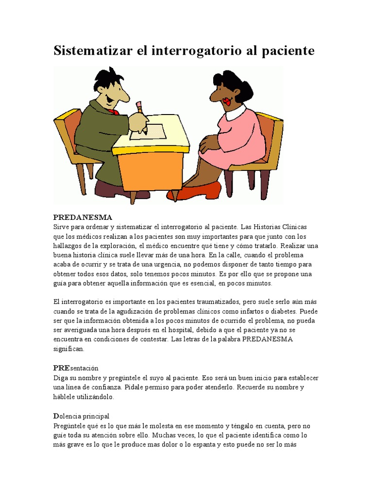 Guía de Interrogatorio Médico PREDANESMA | PDF | Alergia | Infarto de ...