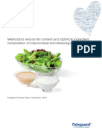 Methods To Reduce Fat Content and Optimize Ingredient Composition of Mayonnaise and Dressings