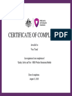 NDIS Worker Orientation Completion Certificate