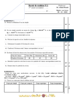 Devoir de Synthèse N°1 - Physique-Chimie - 1ère AS (2010-2011) MR Adam Bouali