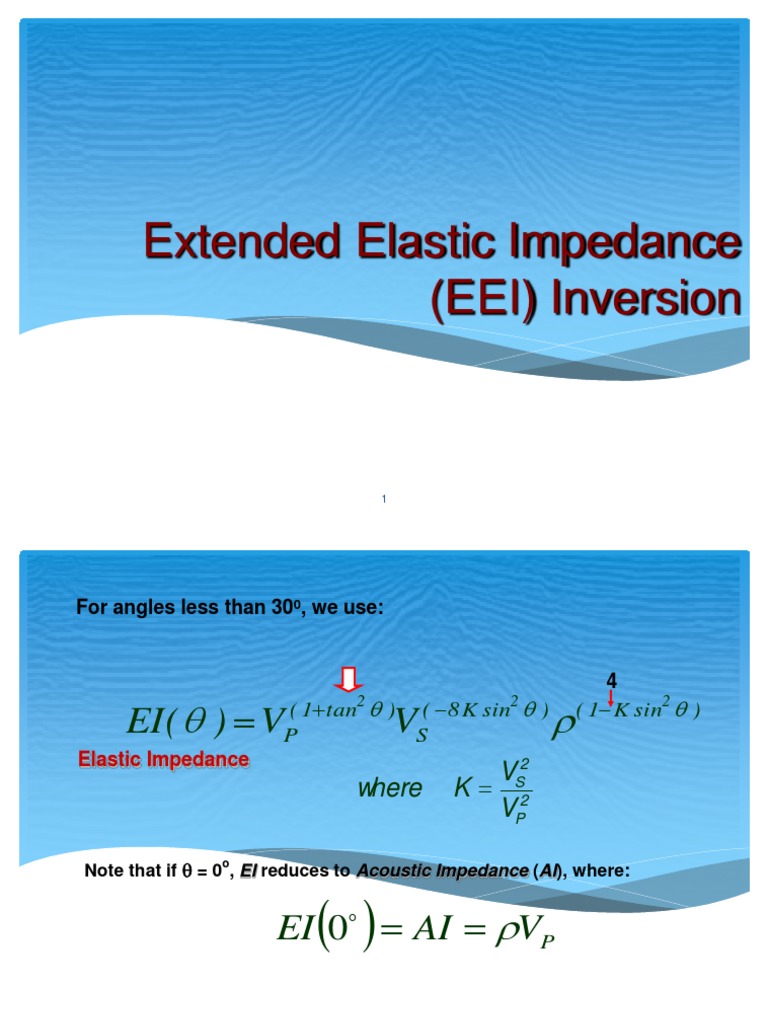 Extended Elastic Impedance Inversion | PDF | Reflection Seismology ...