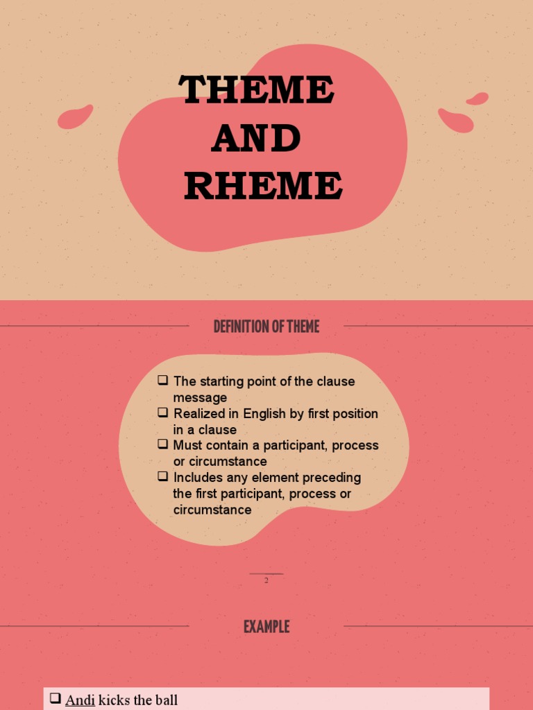 Theme and rheme | pdf | clause | sentence (linguistics)