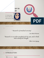 Introduction To Research - Research Methods - DR Yasmeen J