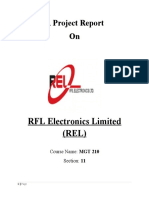 A Project Report On: RFL Electronics Limited (REL)