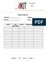 Employee training card template