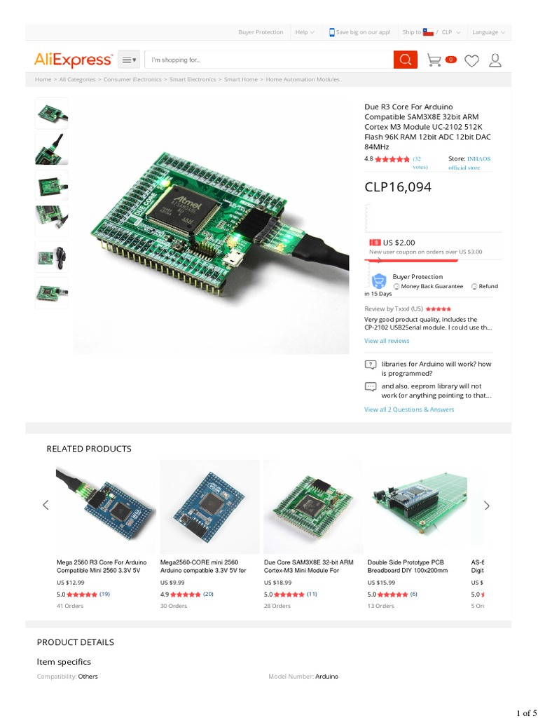 Arduino Due R3 SAM3X8E Core Module | PDF | Microcontroller | Arduino