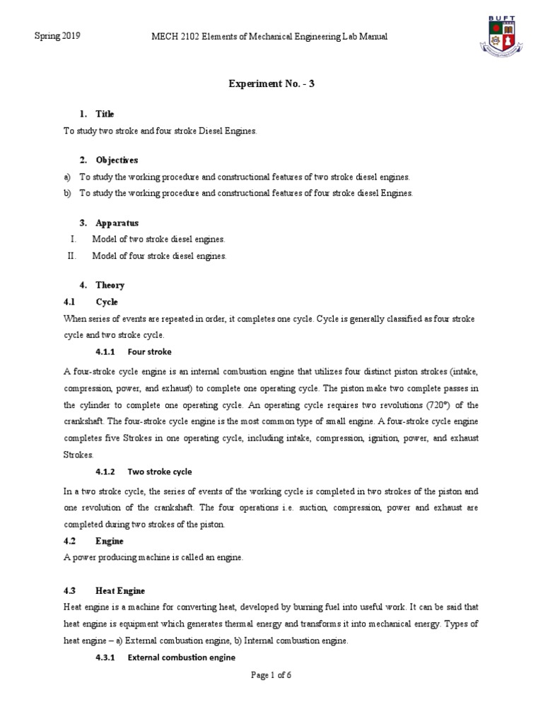 Study of Two and Four Stroke Diesel Engines | PDF | Internal Combustion ...