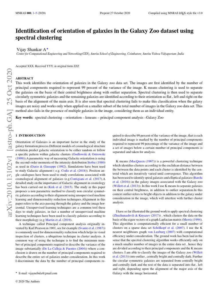 Identification of Orientation of Galaxies in The Galaxy Zoo Dataset ...