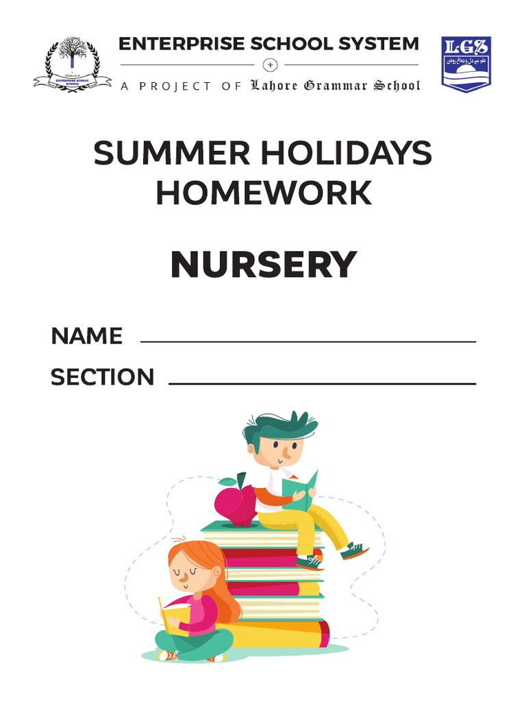summer holiday homework for pre nursery