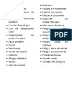 Lista de Señaleticas