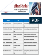 Webinar Schedule: Organised By: Kerala Highway Research Institute Public Works Department
