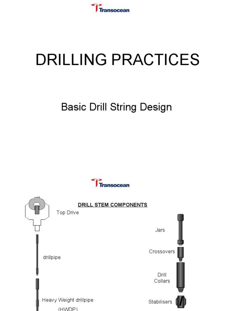 Drilling Practices Basic Drill String Design PDF Buoyancy Weight