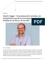 Martín Vegas - "Una Educación Remota y en Aislamiento Social Es Una Experiencia Inédita en El Perú y El Mundo" - IDEHPUCP PUCP