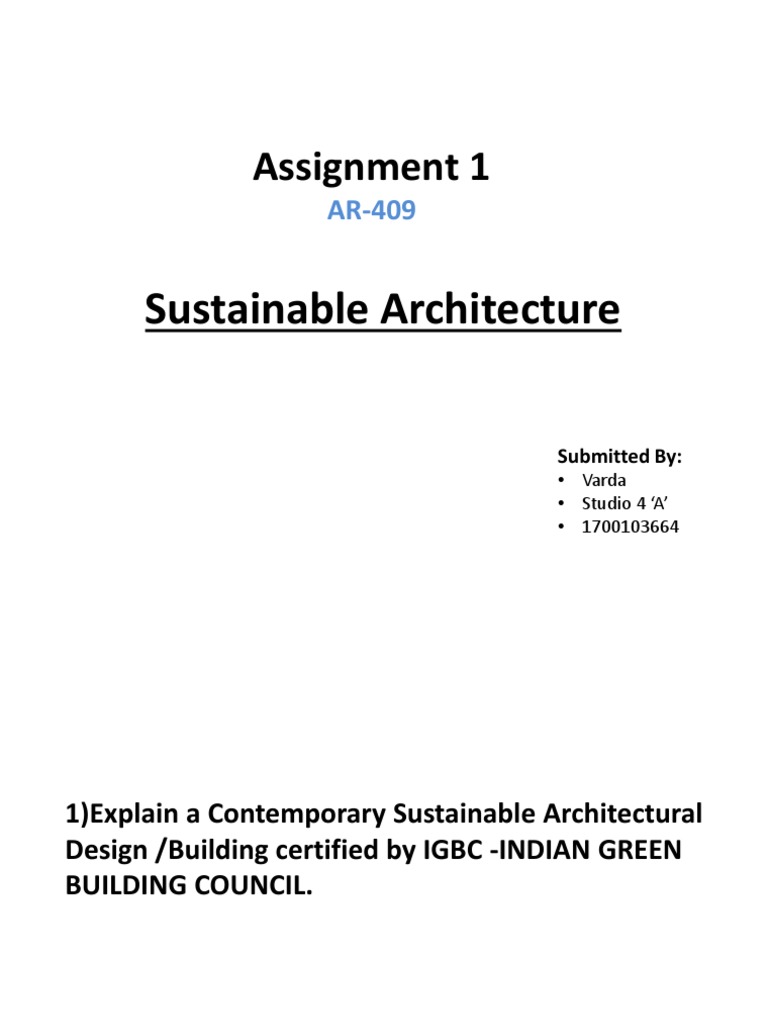 Assignment 1 Elective Sustainable Energy | PDF | Green Building | Solar ...