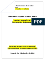 Organización Panamericana de La Salud (2010) Consenso de Panamá