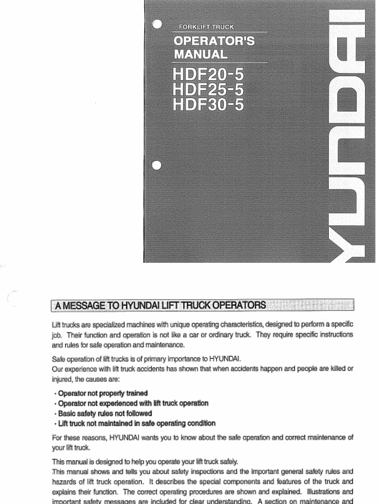 Hyunday Hdf 25 30 5 Instrukcja Operatora Pdf