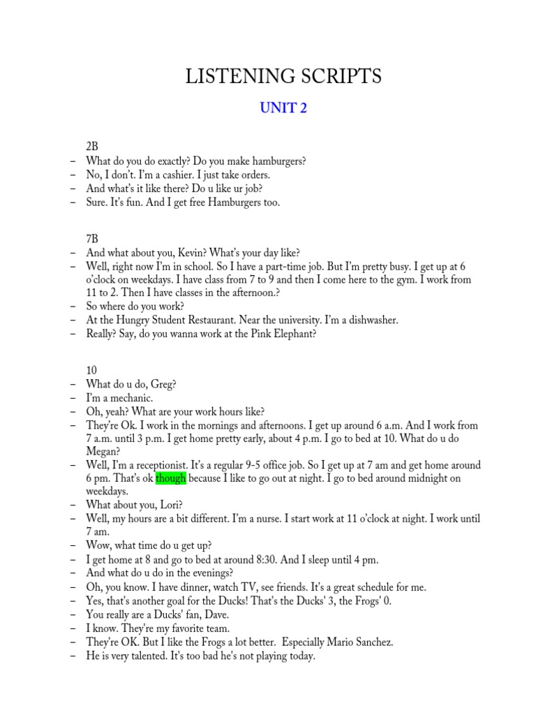 LC Scripts Unit 2 | PDF