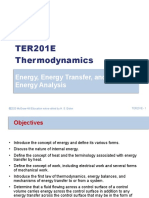 TER201E Thermodynamics: Energy, Energy Transfer, and General Energy Analysis