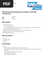 Sap Manufacturing Integration and Intelligence Sap Mii Fundamentals