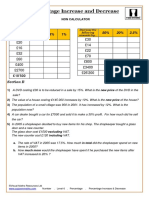 Percentage Increase and Decrease