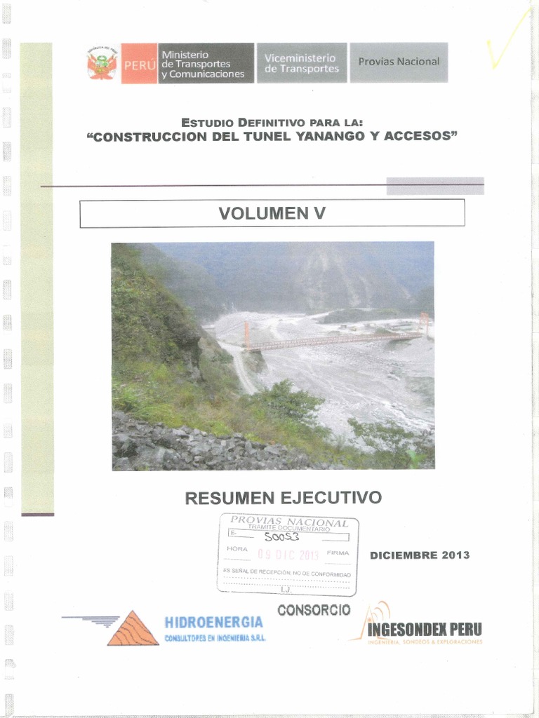 Diseño Tunel Yanango PDF | PDF