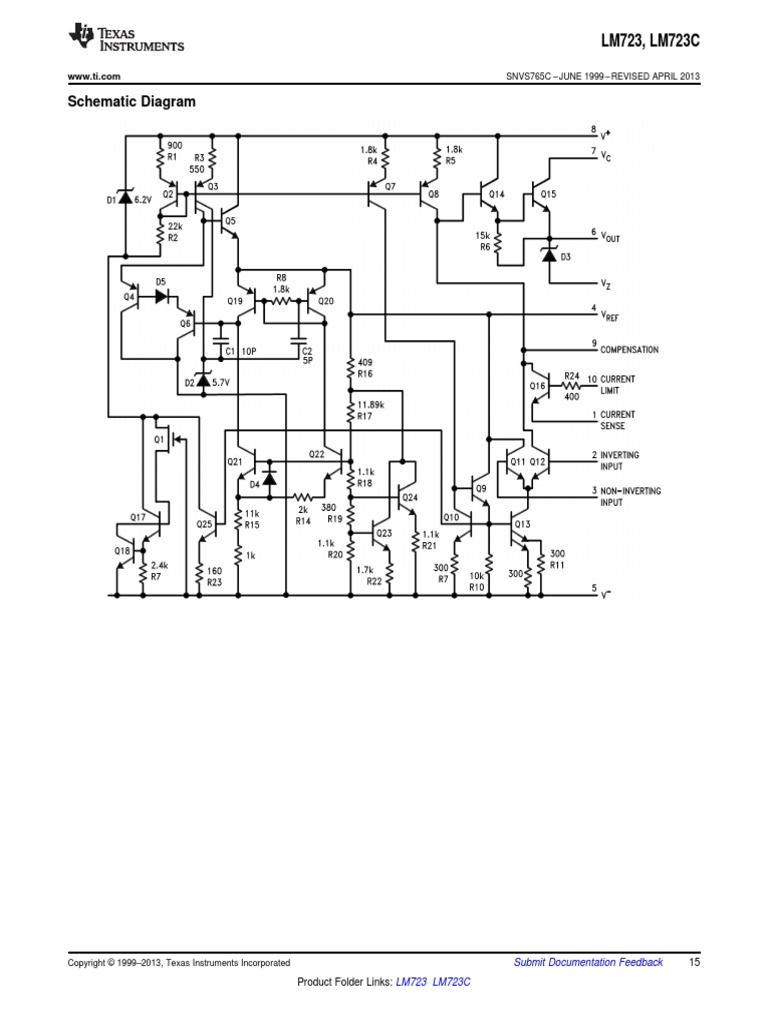 LM723, LM723C: Schematic Diagram | PDF