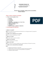 Actividades de Repaso para El Examen Acumulativo de Español-Grado Segundo-Tercer Periodo