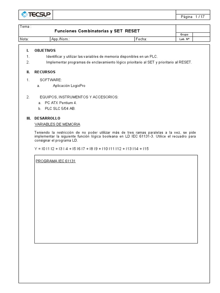 Lab 03 - Instrucciones Set Reset | PDF | Tecnología digital | Informática