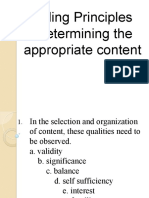 Guiding Principles in Determining The Appropriate Content