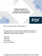 Writing Chapter 5 - Summary, Discussion and