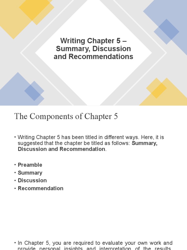 Chapter Five. Summary, Discussion And Implications. .