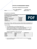 Managerial Accounting - Mid Term Exam PDF