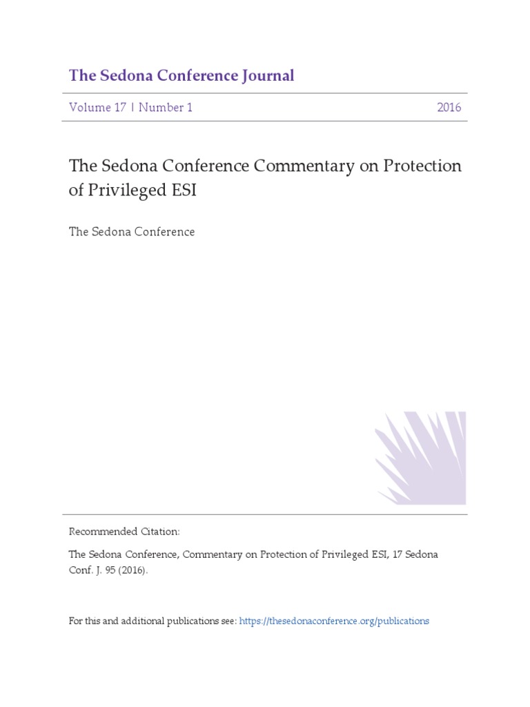 Commentary On Protection of Privileged ESI.17TSCJ95 PDF Attorney