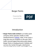 Berger Paints: Presented By:-Kamal Kishor