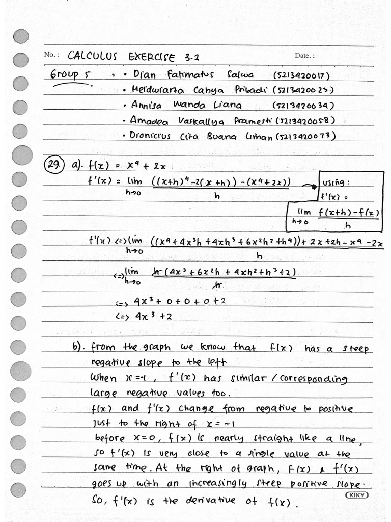 Exercise 3.2 Calculus Group 5 PDF | PDF