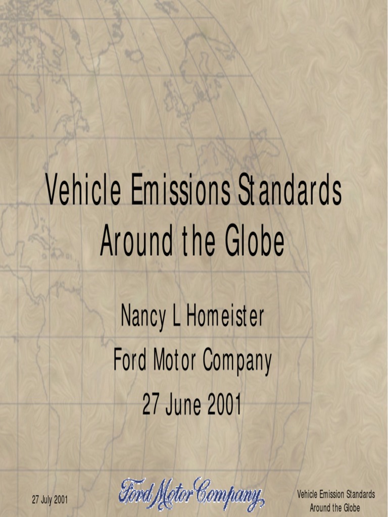 Vehicle Emission Standards Around the Globe An Overview of Regulations