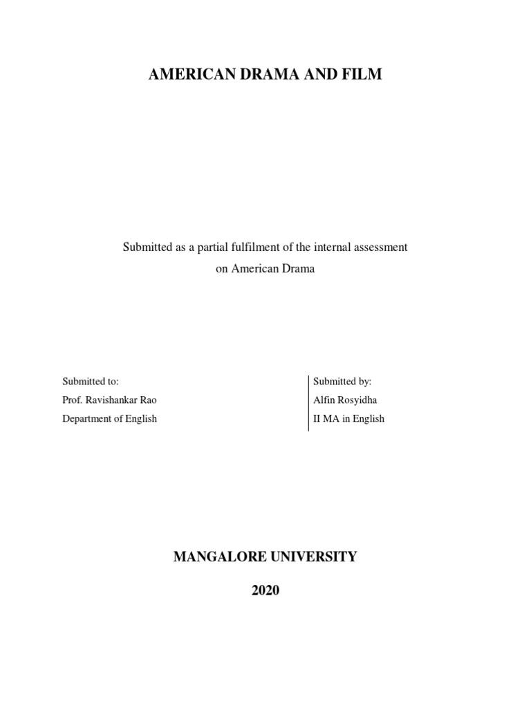American Drama and Film PDF | PDF | Hollywood | Cinema Of The United States