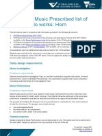 2021 VCE Music Prescribed List of Notated Solo Works: Horn: Study Design Requirements