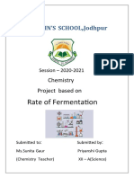 Rate of Fermentation: ST John'S School Jodhpur