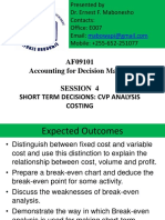 TOPIC 4 - AF09101 - Short-Term Decisions (BEP) and Costing