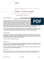 Levels of Analysis OVERVIEW