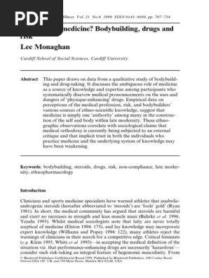 Challenging medicine. Bodybuilding, drugs and risk