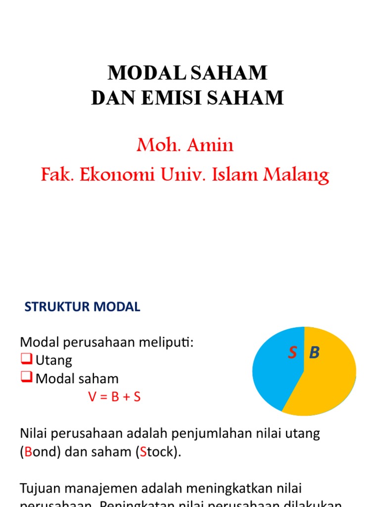 Modal Saham Amin Kuliah Pptx