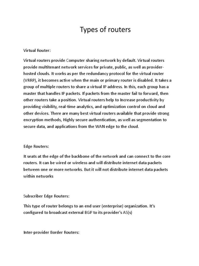 Types of Routers PDF