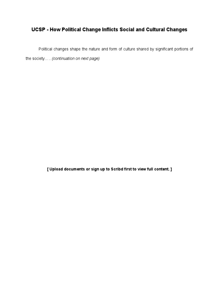 Political Change and Cultural Impact | PDF