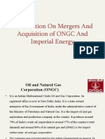 Presentation On Mergers and Acquisition of ONGC and Imperial Energy